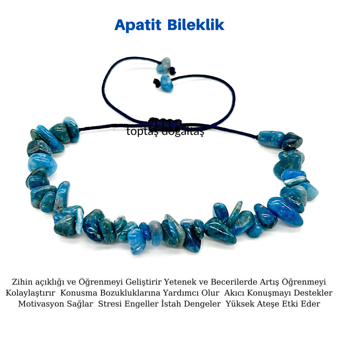 Doğal Taş Kırık Bileklikler 3 Apatit Kırık Doğal Taş