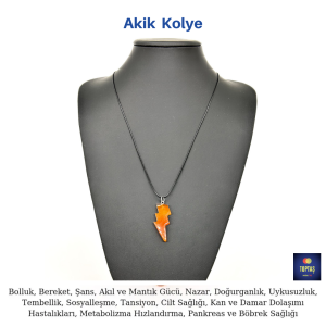 Akik Şimşek Uçlu Kolye