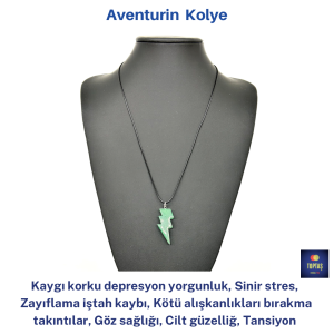Aventurin Şimşek Uçlu Kolye