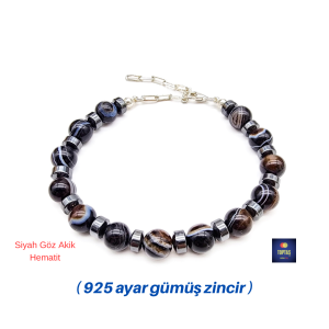 Göz Akik Gümüş Bileklik