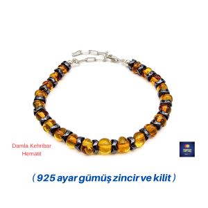 Kehribar Gümüş Bileklik